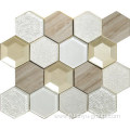 3D 3 color mix hexagon mosaic